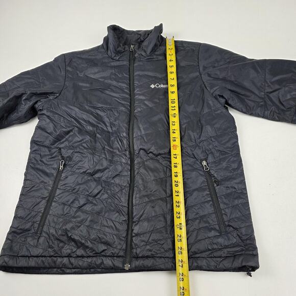 Columbia Jacket Mens Medium Black Omni-Heat Insulated Full Zip Packable Outdoors - Picture 4 of 13